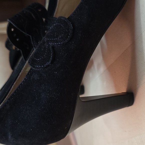 GABOR BLACK LEATHER SUEDE LADIES HEELS SIZE 6.5 - Picture 10 of 10